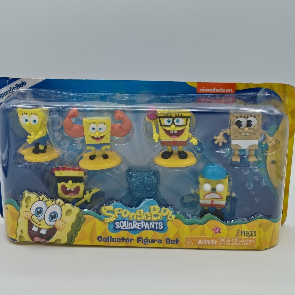 Nickelodeon Kids SpongeBob SquarePants Collector Figure Set Yellow 7 Piece Set